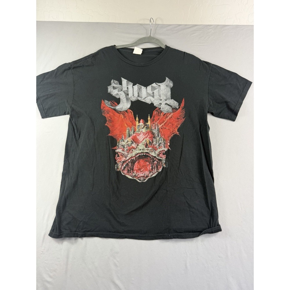 Bay Island brand black tee, Ghost 2018 concert t-shirt, men's xl, preloved